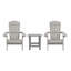 Chaises Adirondack pliantes en résine de polyester toutes saisons avec table d'appoint