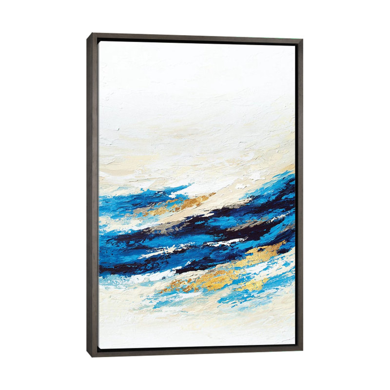 «Serenity Wave» par Spell rebond Fine Art - reproduction d'art, 26" H x 18" W x1.5" D, Dark Rustic Wood Frame, Pas de tapis