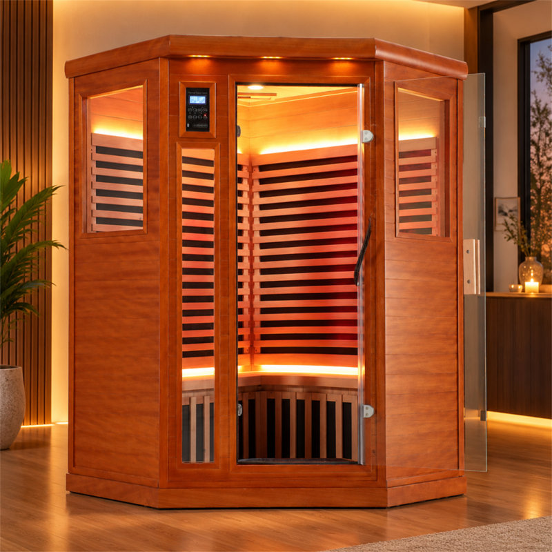WATERMONY 2 - Person Indoor Bluetooth Compatible FAR Infrared Sauna in Mahogany, African