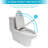 One Ceramic Toilet With Water Dual Flush & Stable Soft-Close Seat White Powerful Technology Comfortable Lid