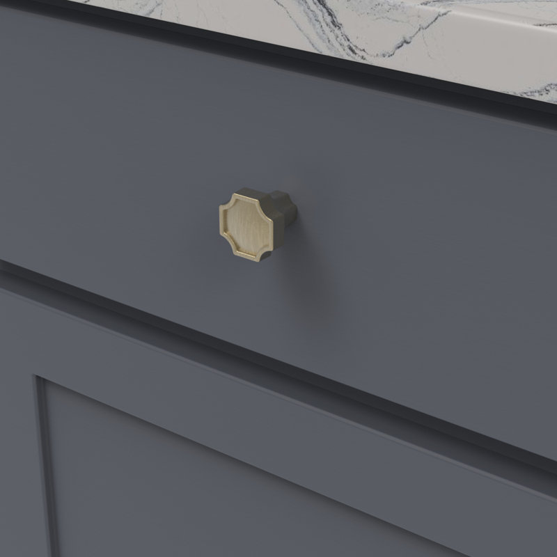 Monarch Collection Knob - 1-1/4" x 1-1/4 " Cabinet Knob - Transitional Hardware for Drawers & Cabinets, Champagne Bronze