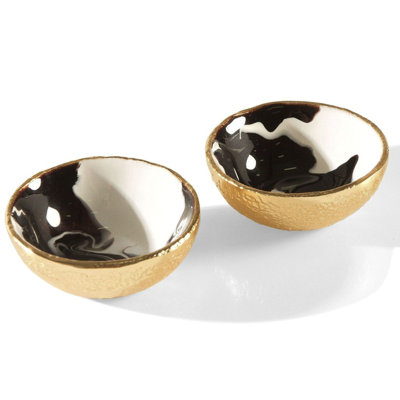 Bianco Nero Salt And Pepper Bowls