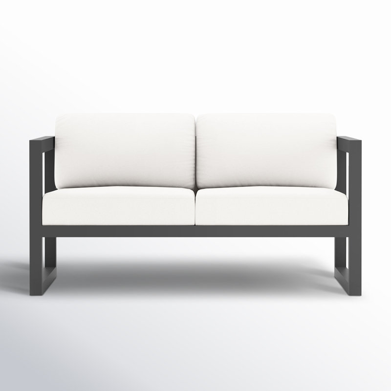 Avion 3 Piece Sofa Loveseat Set, Canvas Natural Sunbrella® Canvas, Slate