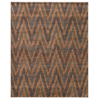 Tapis gris anthracite en laine noué à la main Nickols