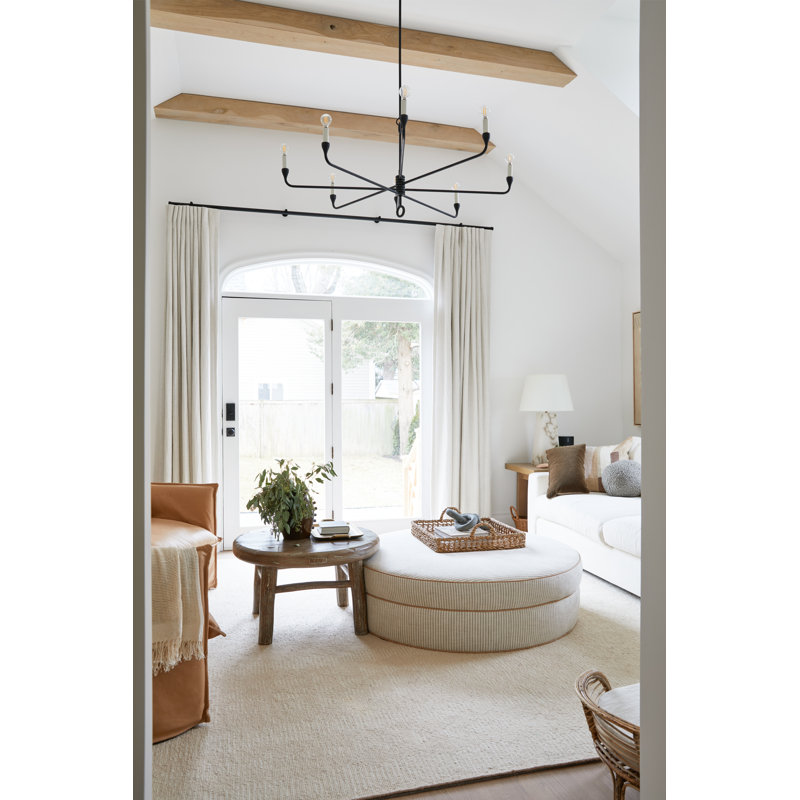 8 - Light Chandelier, Vintage Gold Leaf