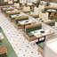 Bancs de restaurant nordiques modernes et simples-102381993