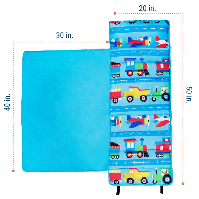 Tapis de sieste en microfibre pour enfant Wildkin, Trains, avions et camions