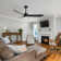 Imamuddin 60'' 3-Blade Modern Ceiling Fan with LED Lights and Remote Control for Indoor/Covered Outdoor, 6 Speed Reversible DC Motor, tri-Colour Temperatures, 6''/12'' Downrods