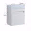 Meuble-lavabo flottant mural avec lavabo en résine blanche et porte d'armoire à fermeture en douceur-1329957220