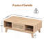 Table basse Mid-Century moderne avec tiroir en rotin, table centrale-131094608