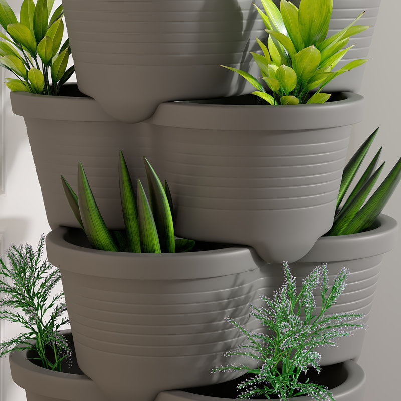 Pot à fleurs Soban, Gris foncé