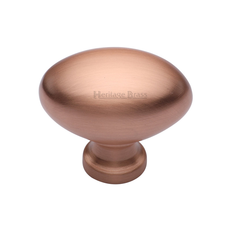 Heritage Brass Heritage Cabinet Knob Oval Design, Satin Rose Gold, 3.2cm