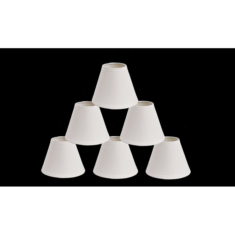 Abat-jour (à pince) de forme empire en coton, Blanc, H 6 po x l 6 po x P 6 po