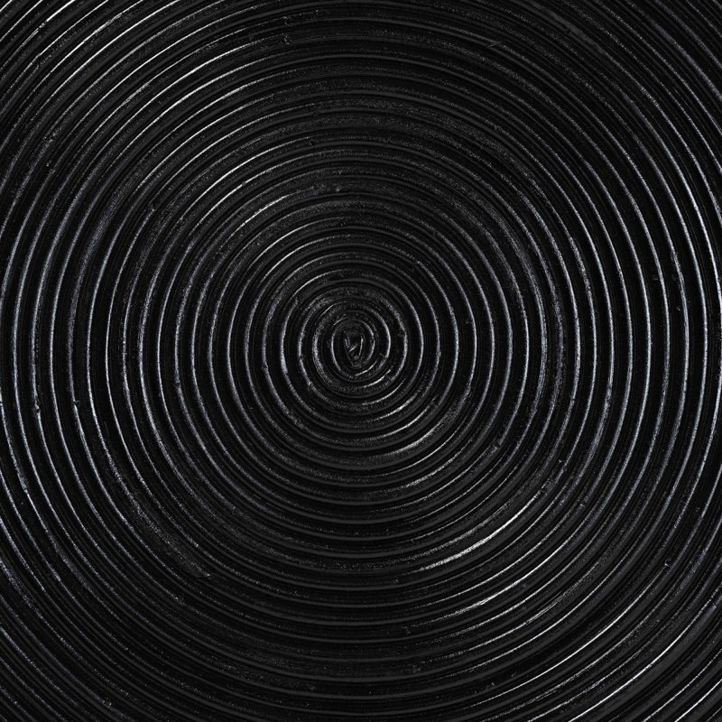Table d'appoint stratifiée en rotin naturel - sablier avec design sculptural moderne, style boho chic pour le salon ou la chambre à coucher, noir