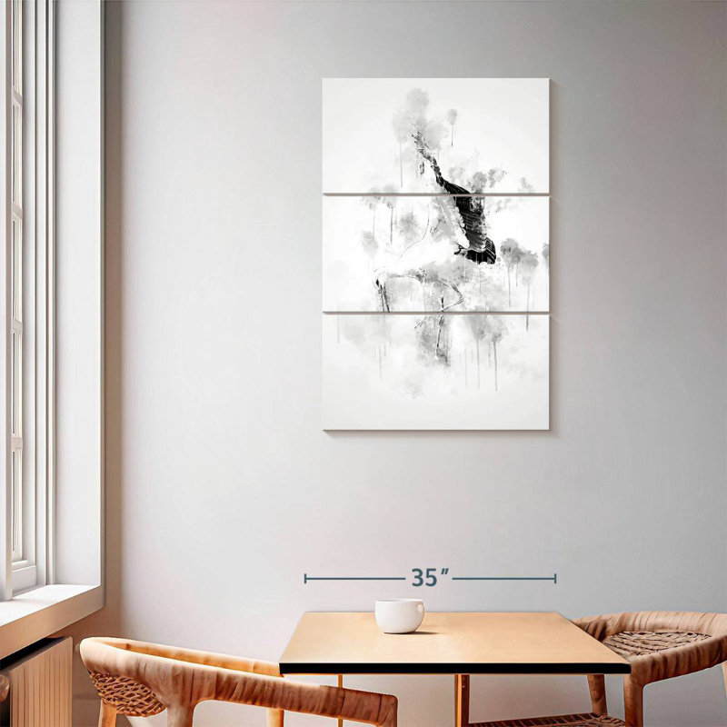 Cigogne Brampt - noir et blanc, H 57 po x l 36 po