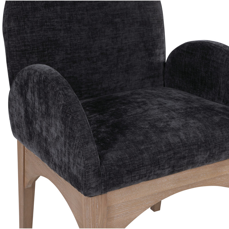 Waldorf 19.75'' H Upholstered Armchair, Natural, Black Chenille