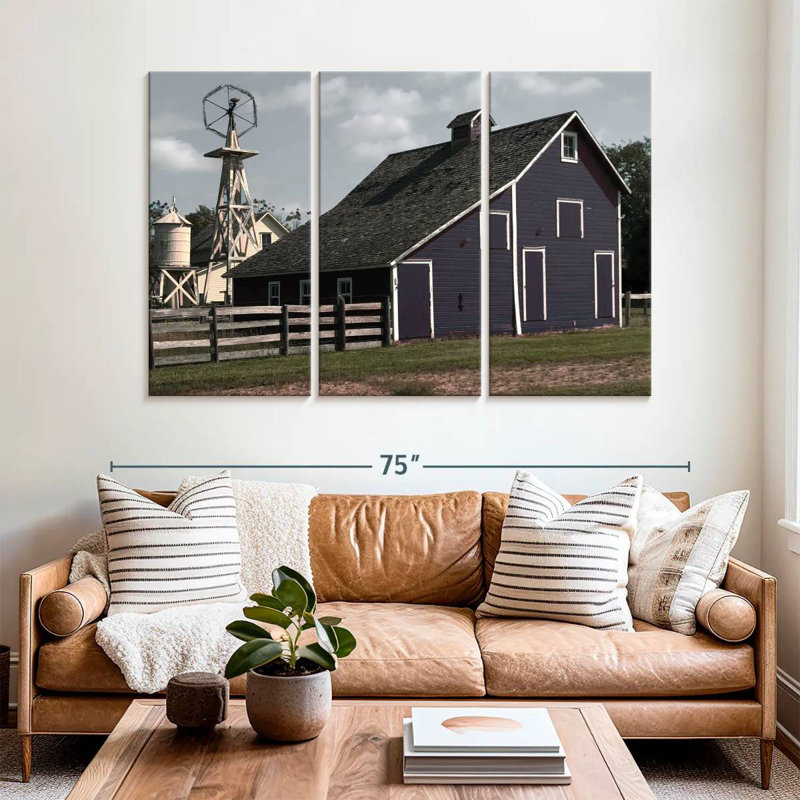 Lilie Blue Barn, 24" H x 38" W