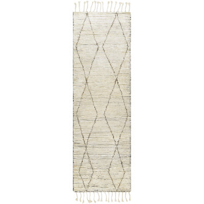 Camille Wool Geometric Area Rug in Cream/Brown/Gray