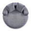 Méridienne ronde de 52 pouces avec accoudoirs et 2 coussins, confortable canapé rembourré en velours côtelé pour salon, appartement, sans assemblage, gris foncé-130144738