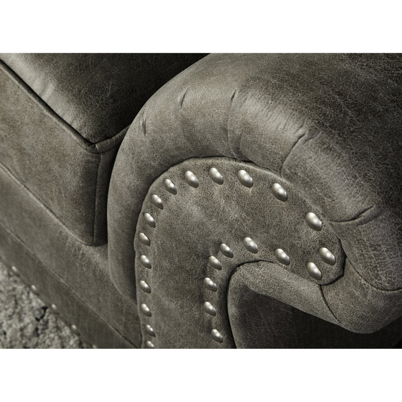 Chaise grise en similicuir avec aspect attrayant