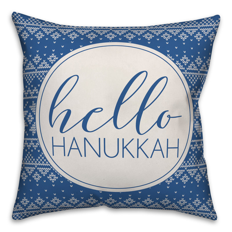  Coussin Hello Hello Hanukkah, 18 po x 18 po, Housse de coussin seulement - sans coussin