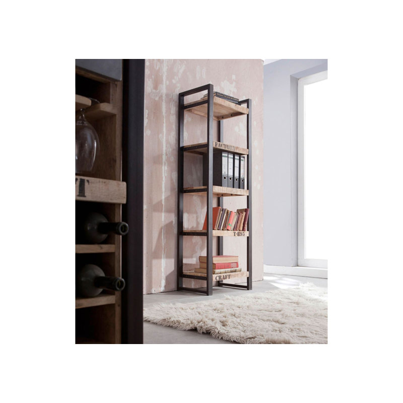 Factory 60cm W Steel Standard Bookcase, H180 x W60 x D40cm, 5 shelves