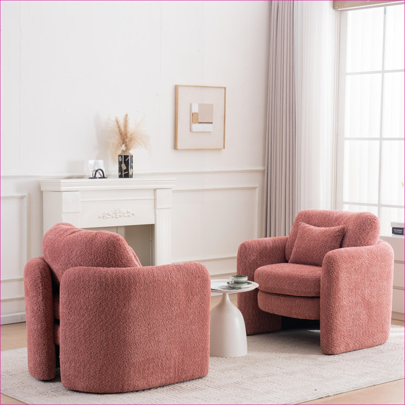 Chaise d'appoint de coin moderne arrondie, siège simple rembourré pour adultes, rouge cramoisi, polyvalente pour le salon, la chambre à coucher et le bureau à domicile