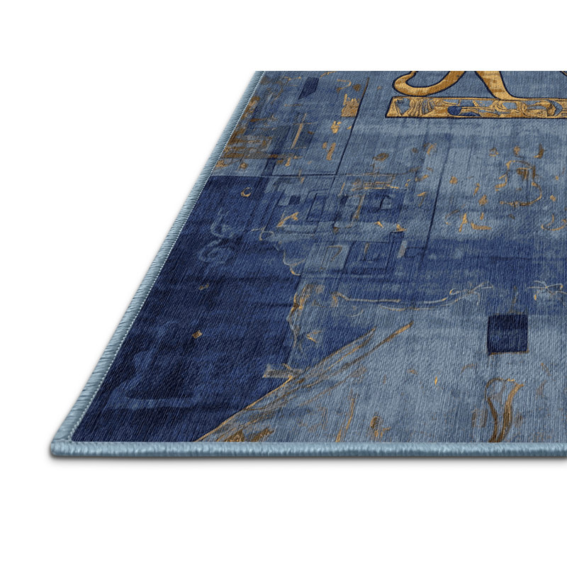 Tapis bleu lavable à la machine, Tapis de couloir 2 pi x 4 pi