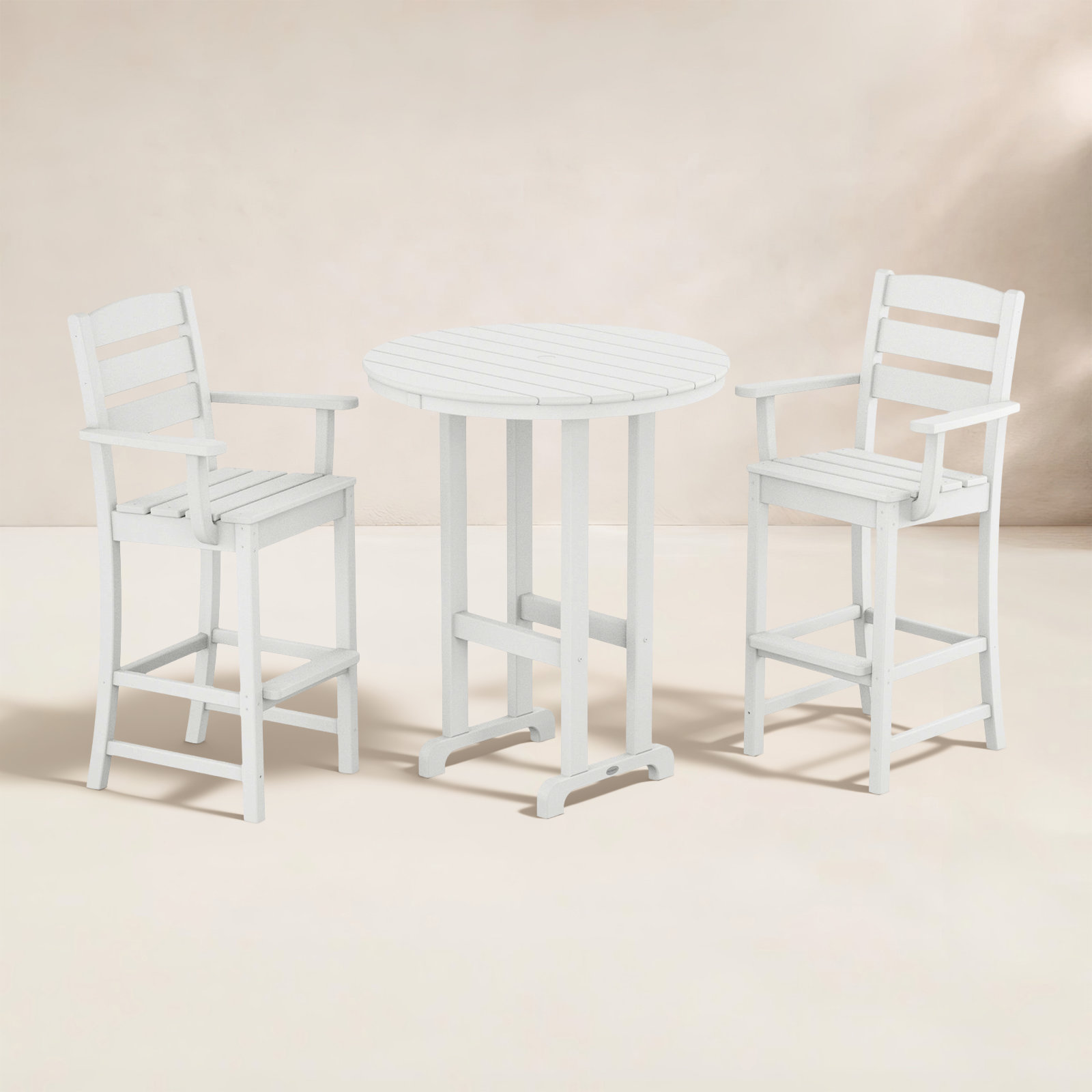 POLYWOOD® Lakeside 35" Patio Dining Set, White