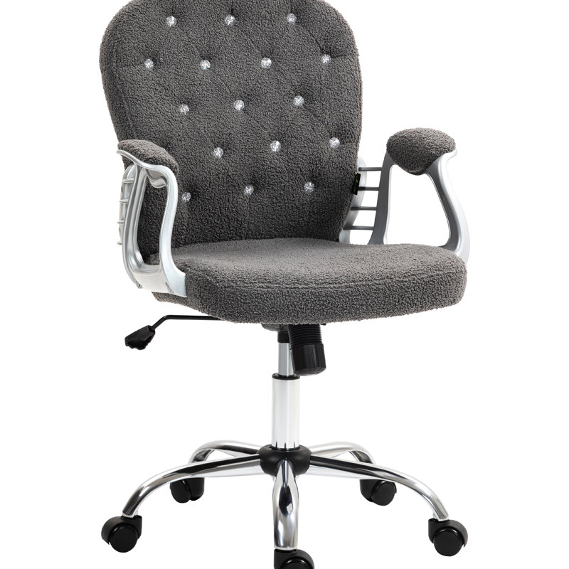 Chaise de bureau en molleton gris foncé, bouton à hauteur réglable ergonomique et mouvement pivotant pour une meilleure performance de travail Siège de bureau rembourré 360 A Productive Day