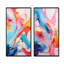 «Blue An Pink Paint Storm I», ensemble de 2 décorations murales à encre liquide abstraite-1421300951-1421300949
