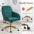 Velvet Home Office Chair with Gold Base and Wheels, Modern Makeup Vanity Chair, Height Adjustable Swivel Desk Chair for Living Room Bedroom Study Room, Green-1165142555