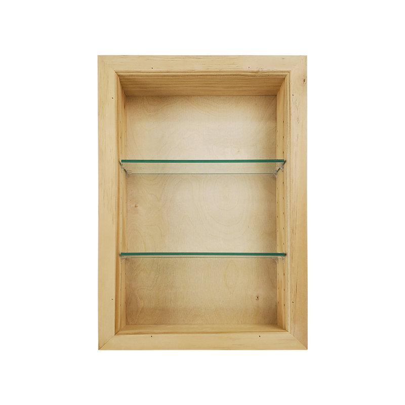 Durango 4 Piece Solid Wood Recessed Wall Shelf with Adjustable Shelves, 67.5" H x 15.5" W x 3.5" D, Unfinished Wood