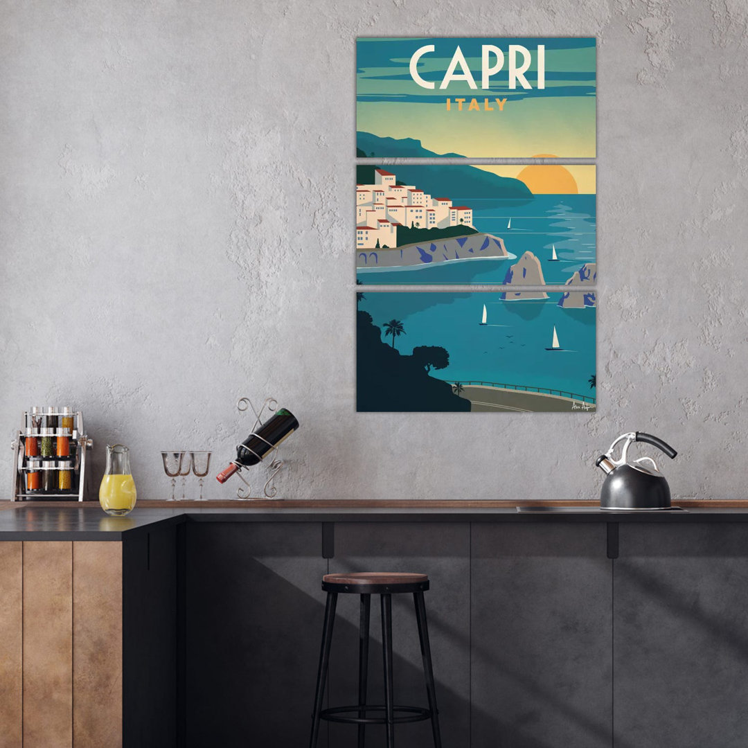 Capri von IdeaStorm Studios - Giclée auf Leinwand ohne Rahmen