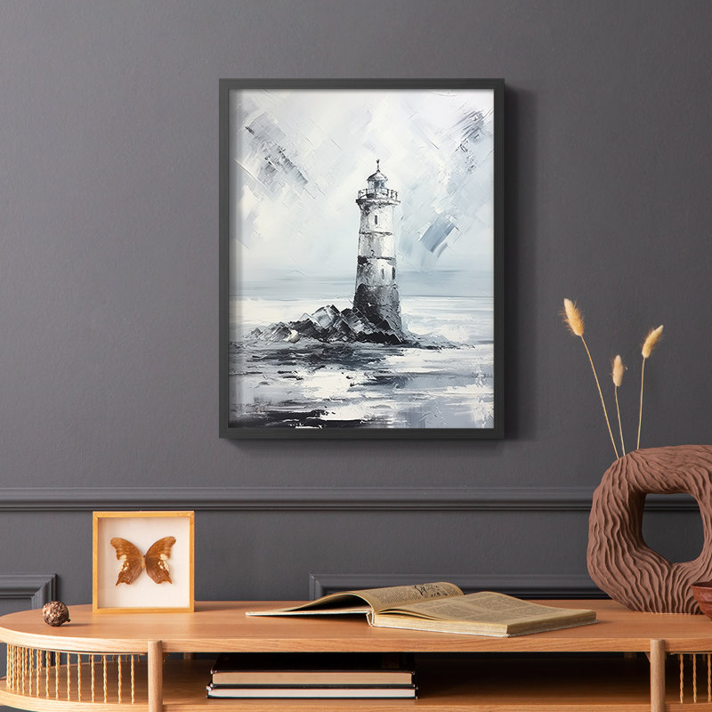 NAUTICAL Series DI - Impression encadrée de qualité supérieure - Prêt à accrocher - Aucun clou requis, Noir, noir, noir, noir