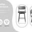 Ensemble de 2 tabourets de bar rotatifs à 360 ° avec tabourets de bar et coussins en cuir-426647531
