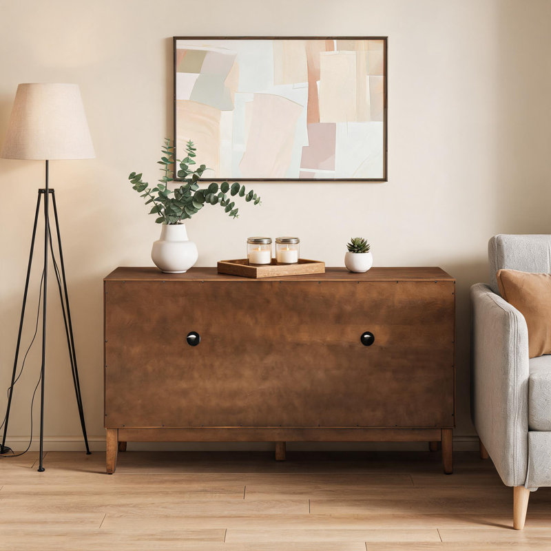 Buffet 60,5 po Mid-Century Modern, Noyer