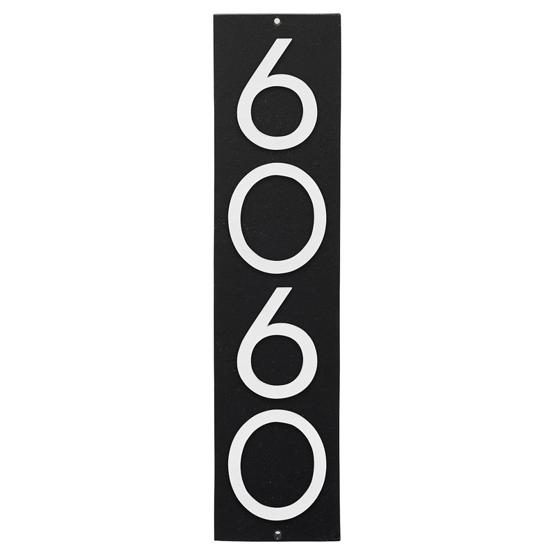 Plaque murale rectangulaire verticale flottante 6 po, Noir / blanc, Oui