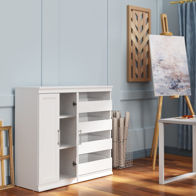 Modular Storage 21.38" W Closet System with Doors & Drawers, White