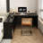 Black L-Shaped Solid Wood desks-107659466-107659462