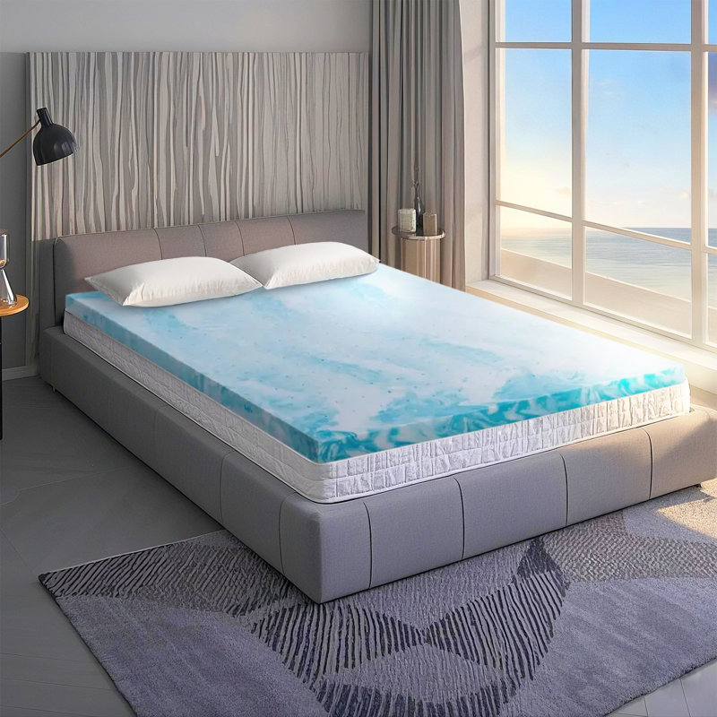 Surmatelas en mousse à mémoire de forme, matelas en mousse de gel rafraîchissant à fermeté moyenne pour soulager la pression, surmatelas ventilé
