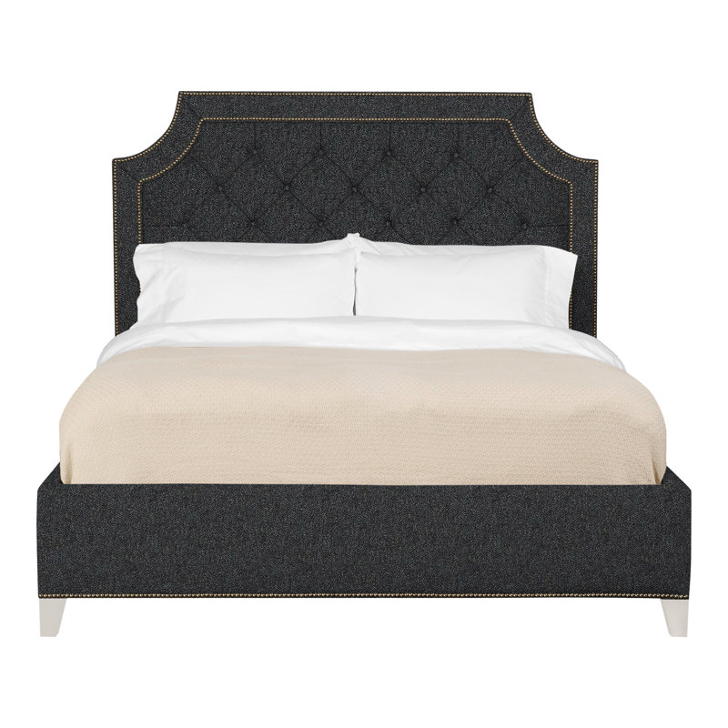 Audrey/Asher Queen Tufted Upholstered Low Profile Panel Bed, Casa Blanca, Ian Lagoon, Yes