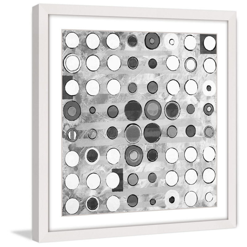 « inconsistent cercles », reproduction d’art encadrée, H 12 po x l 12 po x P 1,5 po, Cadre blanc