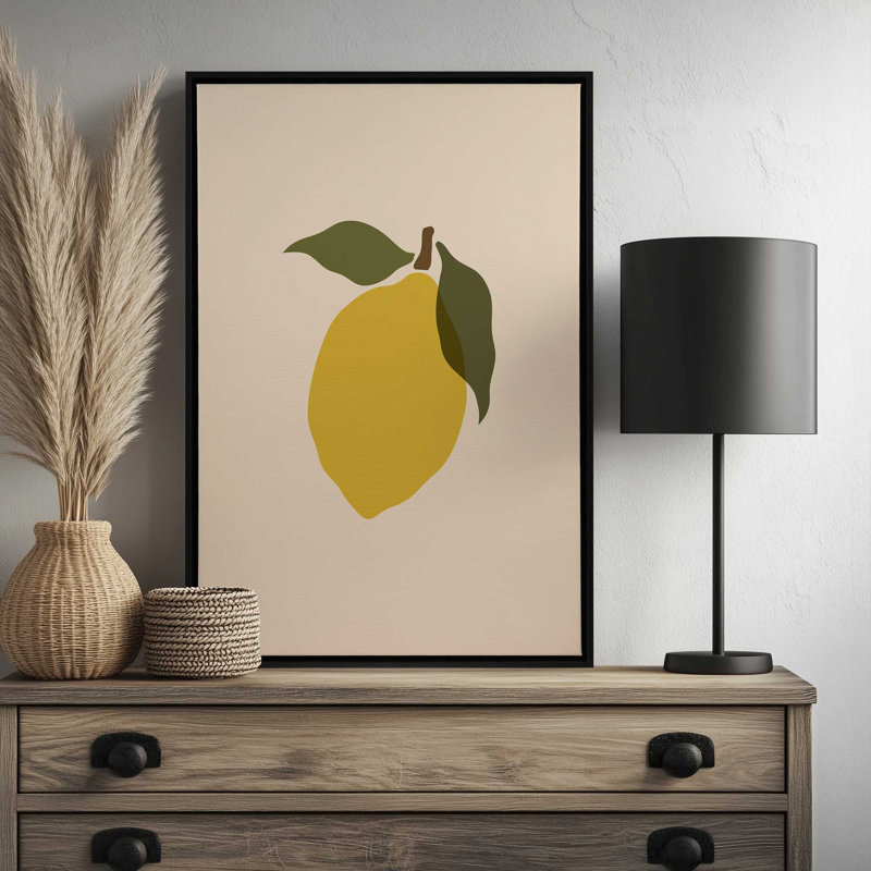 «Simple Lemon I» par Garima Dhawan, reproduction d'art, Argent argent, H 24 po x l 18 po