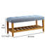 Banc de rangement rembourré en bois avec tablette à lattes Warwickshire-111134830-114882503
