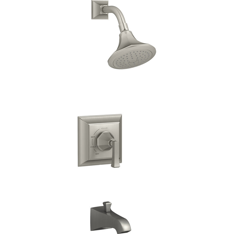 Memoirs® Stately Rite-Temp Shower Valve Trim with Deco Lever Handle and 2.5 Gpm Showerhead, Vibrant Brushed Nickel