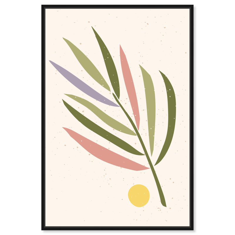 Palmier pastel - impression, Cadre noir, H 24 po x l 20 po