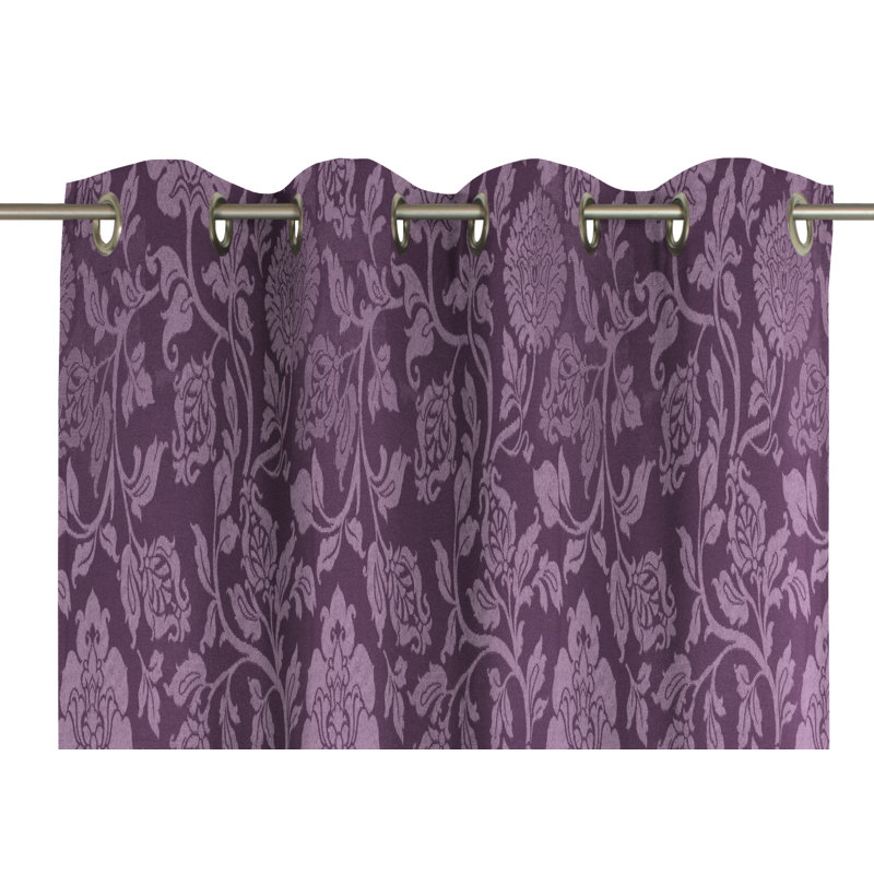 Loman Synthetic Eyelet Single Curtain Panel, opaque, 132cm Width x 225cm Drop, Purple