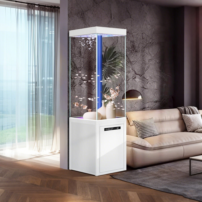 VH0601Aquariums5423781388697 Blanc, 47.565 Gallon (59.06" H x 23.62" W x 15.75" D), Clear/White