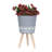 S/2 10/12" DIAMOND PLANTER W/ WOOD LEGS(KD)